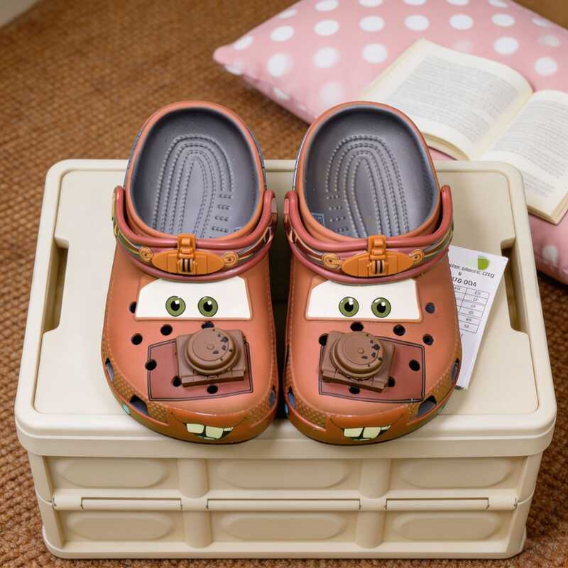 Giày xỏ lỗ ô tô Cross Kakeabanya McQueen Dép đi biển nhẹ Dép chống trượt Dép bé trai bé gái.
