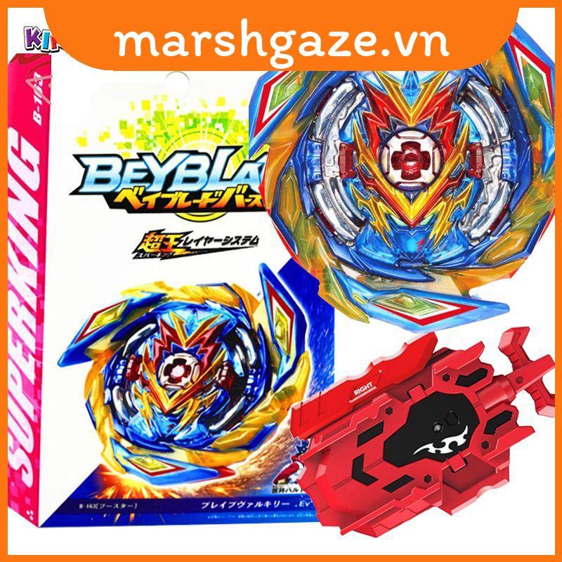 Bộ đồ chơi con quay hồi chuyển Flame Super King Booster B163 Brave Valkyrie có đai cao su và bệ phón