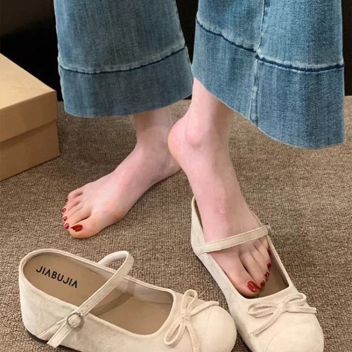 French Wedge-heeled Toe-toe Slippers For Women, New Outer Wear, Height-increasing Slippers For S