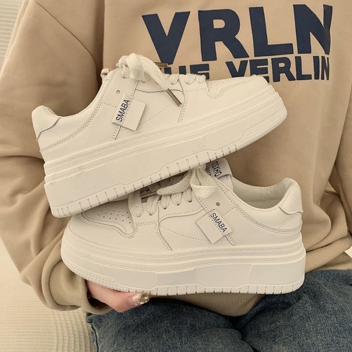 Thick-soled White Shoes, White Shoes That Increase Height And Show Height In Early Spring, Ne