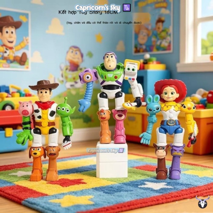 Buzz Lightyear kết hợp với robot Toy Story hình Woody Tracey búp bê lắp ráp mô hình ngoại vi đồ tra