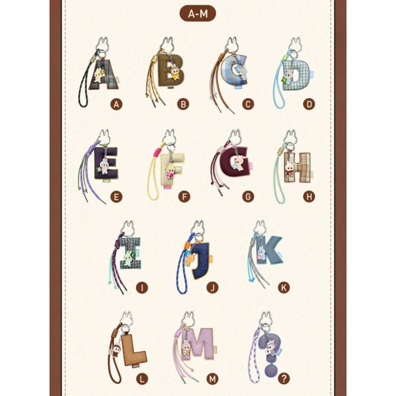 POP MART LABUBU THE MONSTERS PIN FOR LOVE Series Letter Pendant Blind Box Guess Bag Toys Doll Cute A