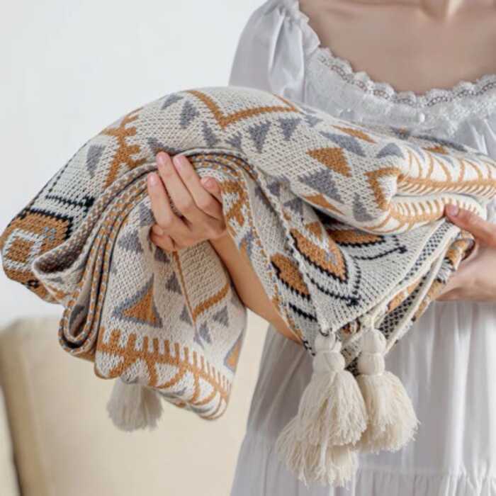 Navaho Nắng Chăn Bắc Âu Dệt Kim Chăn Bohemian Điều Hòa Không Khí Chăn Sofa Chăn Chăn Cho Bé Air Blan