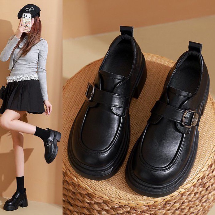 Genuine Leather British Style Thick-soled Small Leather Shoes New Spring Women's Shoes Loafer