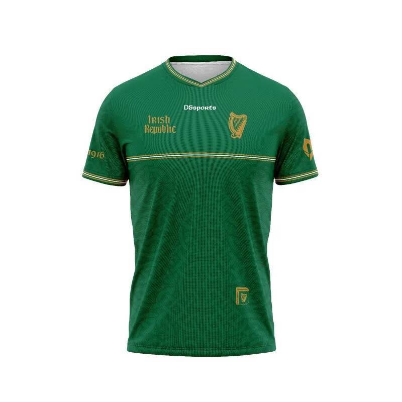 2026 Unisex Cộng Hòa Ireland 1916 Kỷ Niệm Celtic Jersey Áo Thun Thoáng Khí Thường Ngày Dạo Phố Tay N