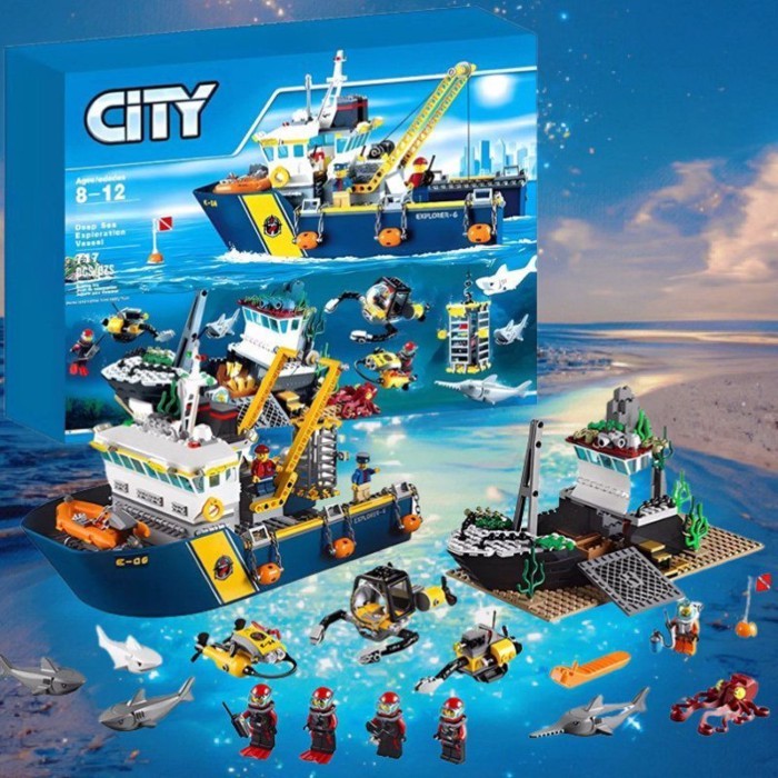 City Series Polar Giant Ship Ocean Adventure Giant Ship Lắp ráp khối xây dựng Quà tặng mô hình