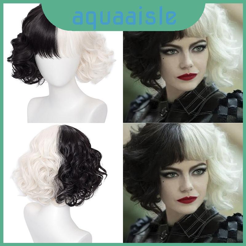 Bộ tóc Cosplay thời trang Cruella ngắn và sang trọng dành cho làn da