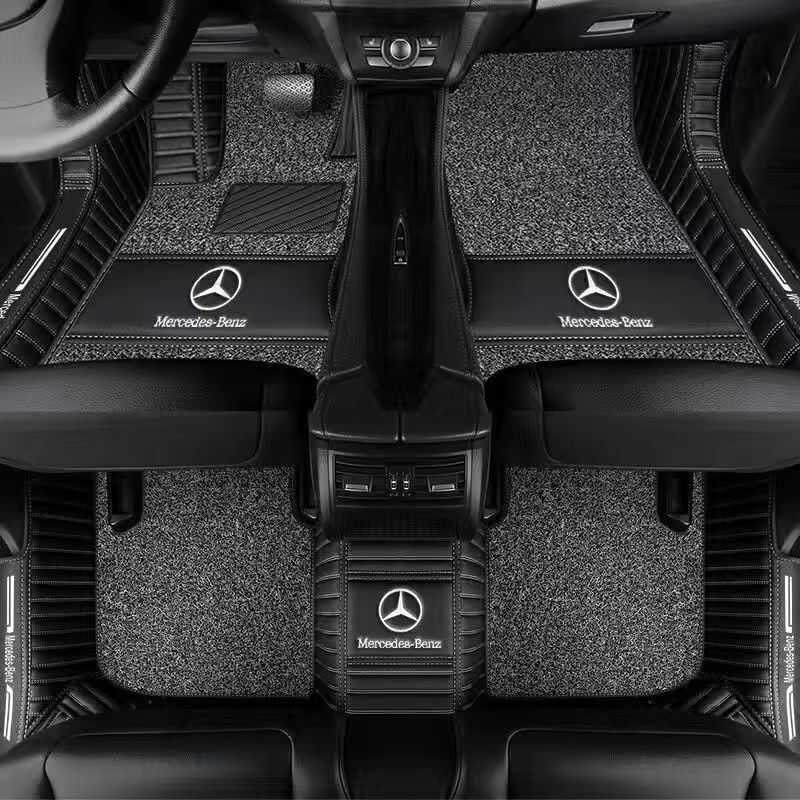 Thảm C260L/C200L/C300L hai lớp lụa phủ toàn bộ, thảm lót sàn ô tô Mercedes-Benz C260L.