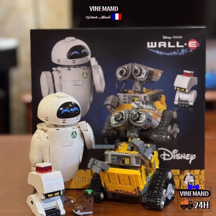 『Model』Cửa hàng chính thức hàng đầu  43279 Đồ chơi lắp ráp cậu bé Wall-E và Eva