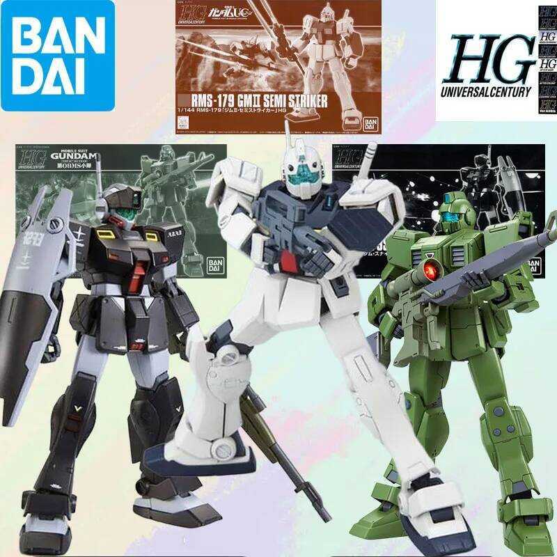 Bandai MODEL KIT GUNDAM HG 1/144 RGM-79 G GM SNIPER Anime Action Figure Assembly Toys Model Gifts Fo