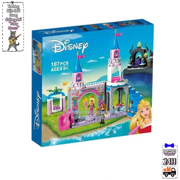 Tương thích với L/G Princess 43211 Princess Aurora's Castle Girls Đồ chơi lắp ráp khối xây dựng