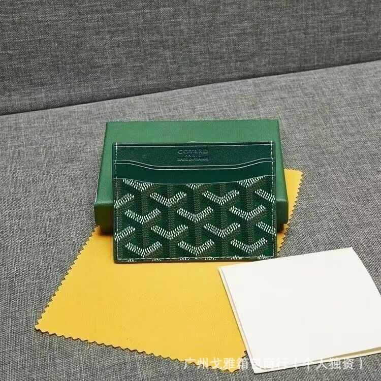 Goyard Goyard Nhỏ Đựng Thẻ Siêu Mỏng Phong Cách Cổ Điển Răng Chó Da Thật Hộ Chiếu Đựng Thẻ Nữ Lưu Tr