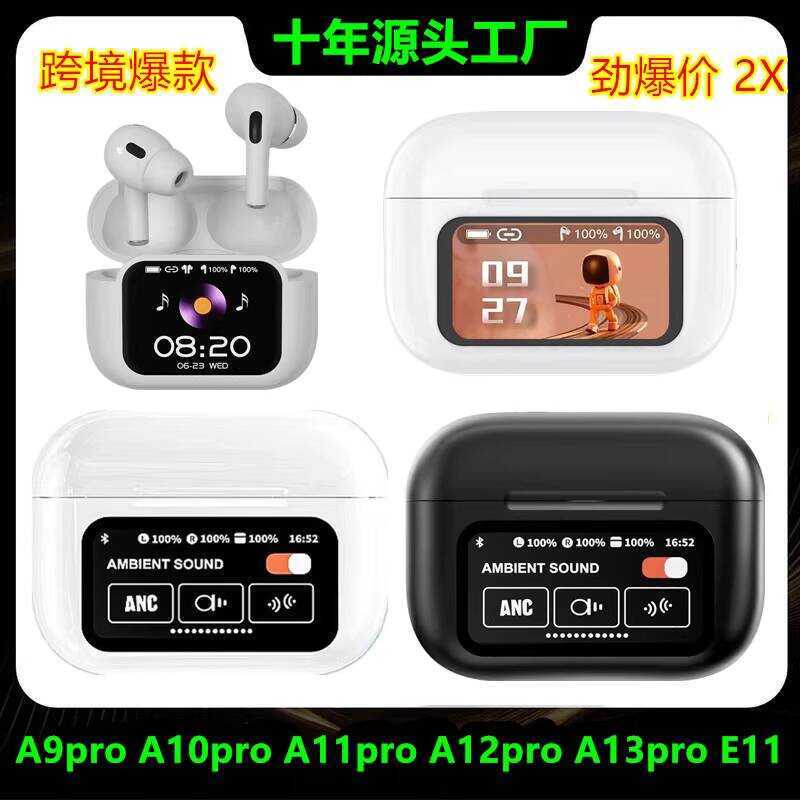 Tai nghe Bluetooth không dây A9PRO Màn hình màu thông minh E11 Tai nghe khử tiếng ồn Cuộc gọi trò ch