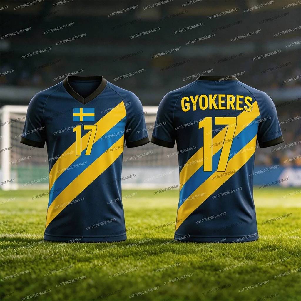 25 / 26 Thụy Điển GYOKERES Jersey Mùa Hè Nam Jersey Thể Thao Huấn Luyện Đồng Phục Jersey Thoáng Khí 