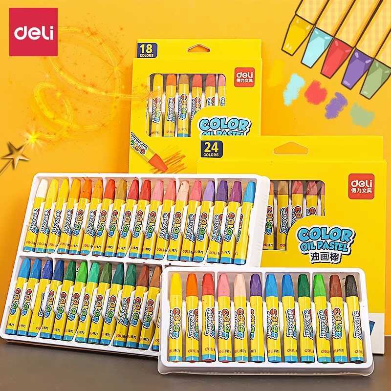 Dầu Pastel Deli Crayon Dầu Pastel Nhiều Màu An Toàn Cho Trẻ Em Không Độc Hại Cho Bé Crayon Tập Đi Bà