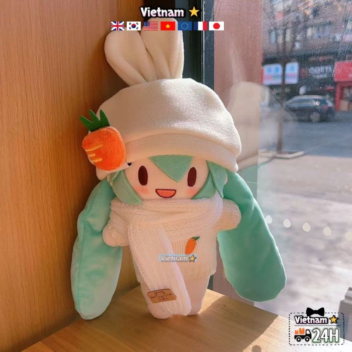 『CUPON』Hai chiều anime Hatsune Fufu 20 cm búp bê bông dễ thương và có thể thay đổi búp bê fufu quà