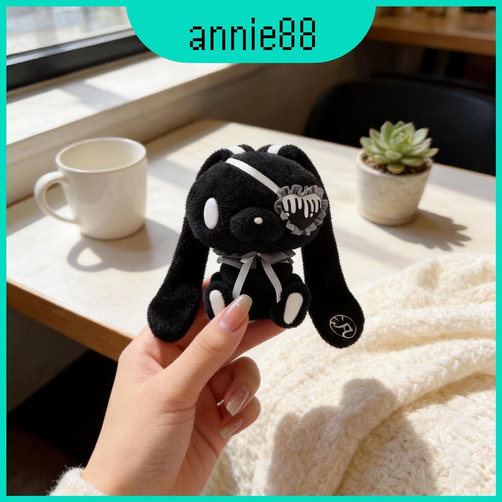 Gloomy Bunny Gothic Eye Patch Móc khóa đồ chơi sang trọng với bông Pp mềm cho người sưu tập