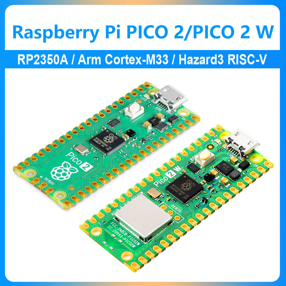 Raspberry Pi Pico 2 / Pico 2 W RP2350 Chip RISC-V Hazard3 520KByte SRAM 4MByte QSPI Flash Memory ARM