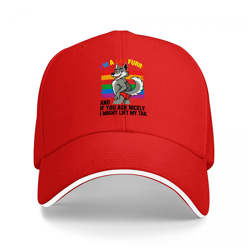 TÔI LÀ A GAY FURRY PRIDE RAINBOW DRAGON THIẾT KẾ BASEBALL CAP ĐEN CÓ THỂ ĐIỀU CHỈNH FIT UNISEX HAT L