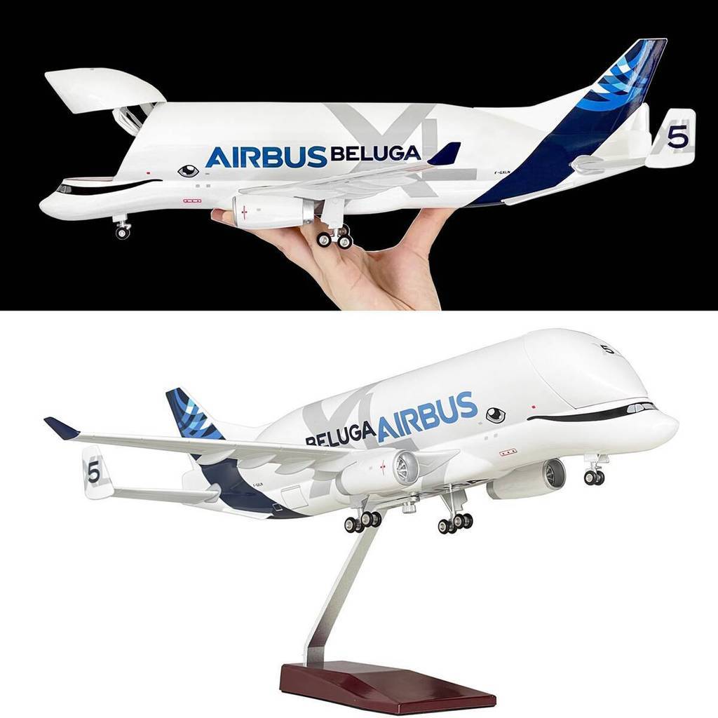 1:150 Mô hình máy bay Airbus Beluga Siêu vận chuyển dài 42cm Đồ trang trí sưu tầm Quà tặng trẻ em