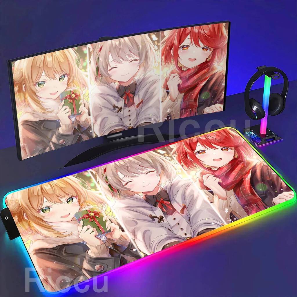 RGB HD in X-Xenoblade C-Chronicles Pyra Mythra LED Mouse Pad Máy tính chơi game Bàn phím văn phòng o