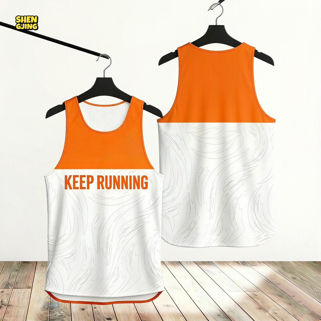SHENGJING-Keep Running Two Tone Running Singlet Quick Dry Tank Top
