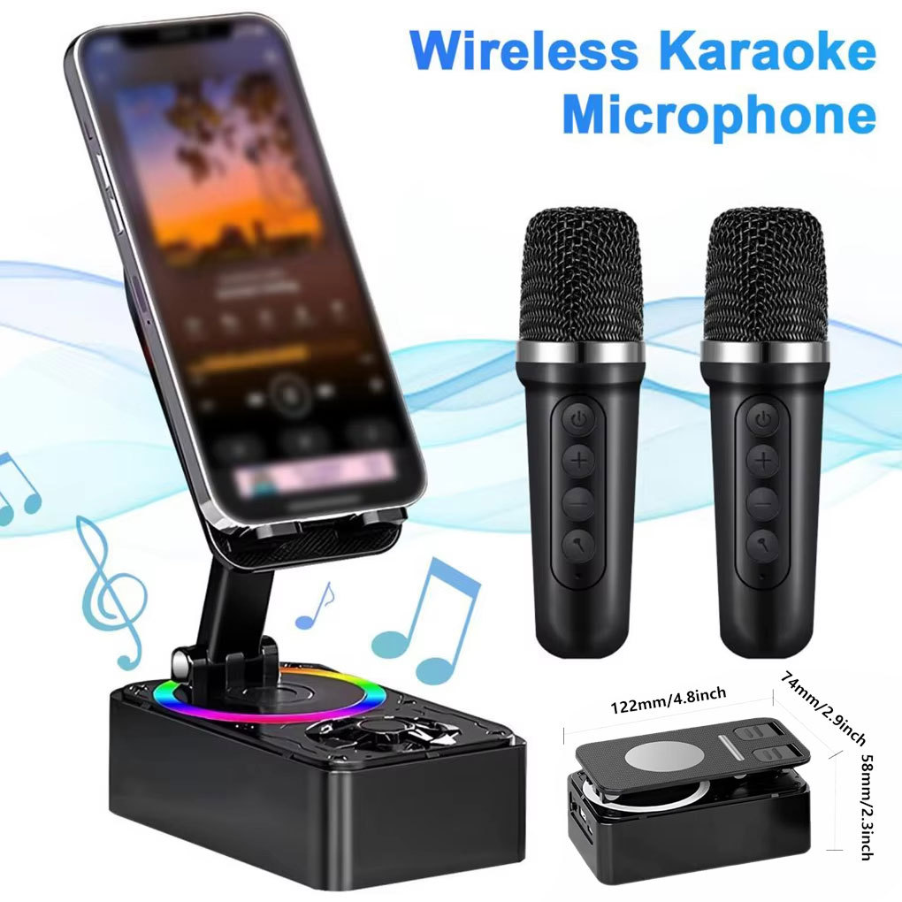 Micro không dây 4 trong 1 Giá đỡ điện thoại di động Hd vòm Loa Bluetooth Power Bank Power Bank Phụ k