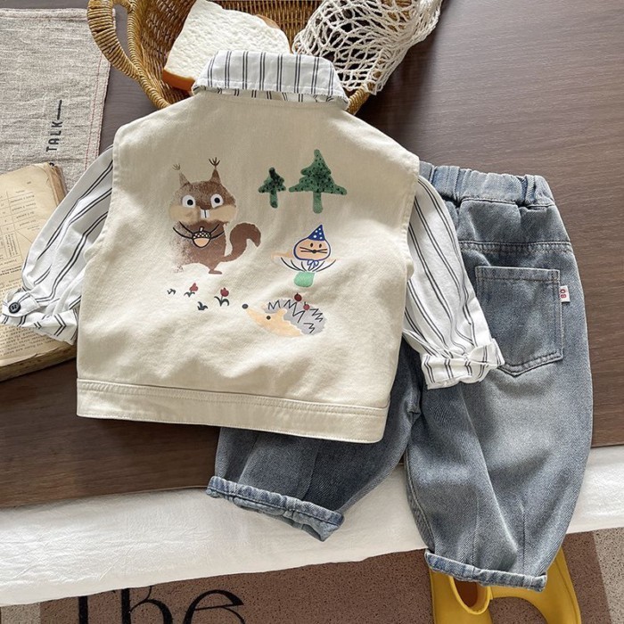 Children's Suit Season New Style Casual Korean Style Vest Coat Shirt Children's Korean Style Thr
