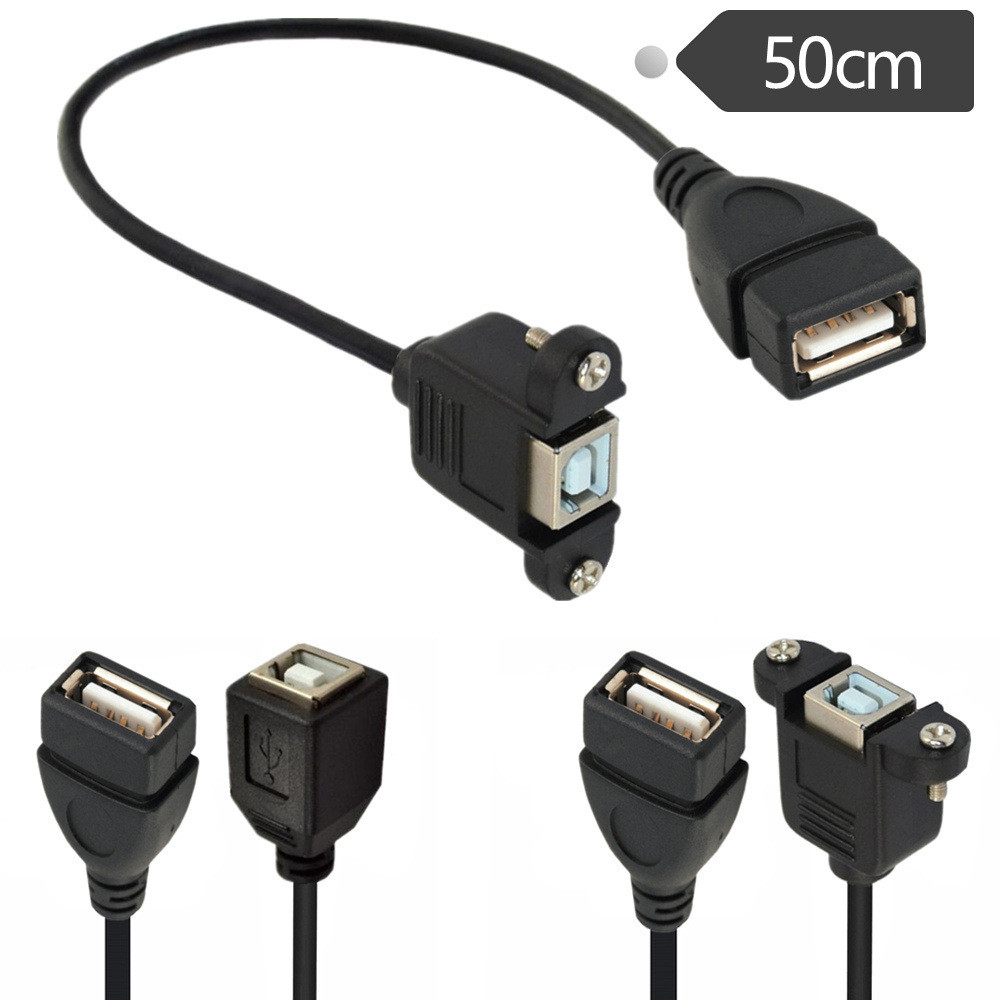 USB2 USB2.0 A Female to B Female A Ear Cable sang USB B Female Ear Lock Panel vách ngăn cáp,