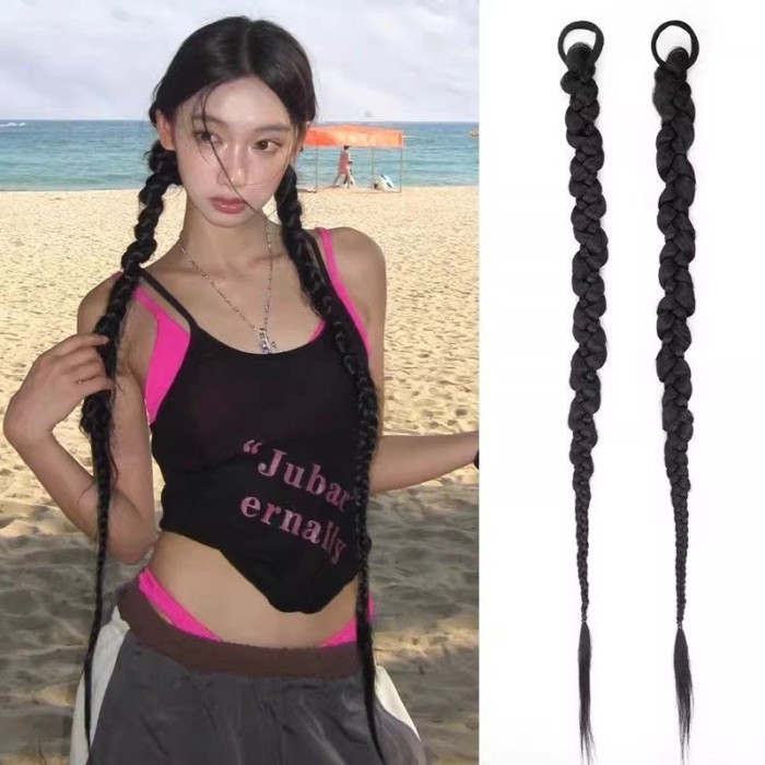 [Phụ kiện tóc thời trang] Phong cách Boxing Braids Twist Braids Tóc giả đuôi ngựa Bím tóc giả Nữ Dụn