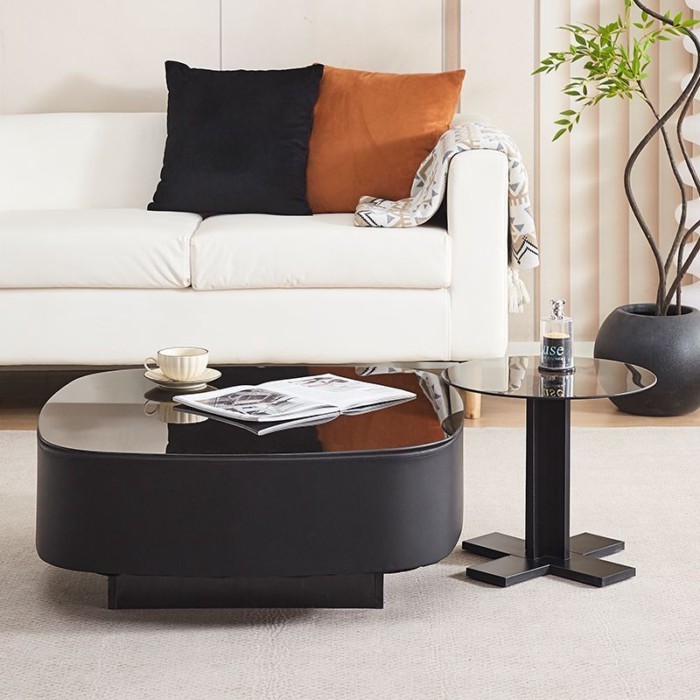 Italian Slate Coffee Table, Simple Slate Living Room, Minimalist Small Apartment, New Combination C