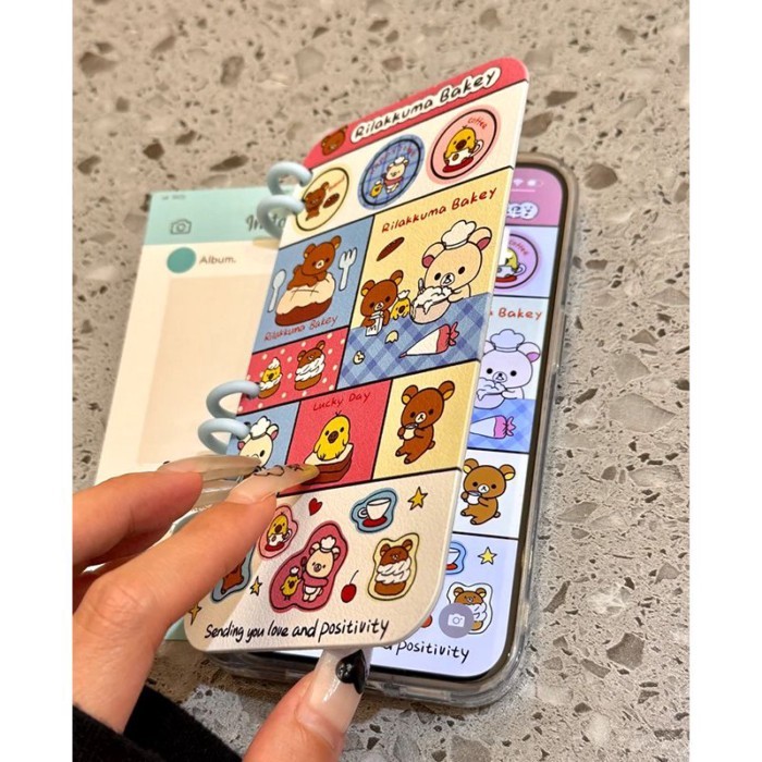 Flip Notebook Checkered Rilakkuma iPhone16 Ốp lưng iPhone