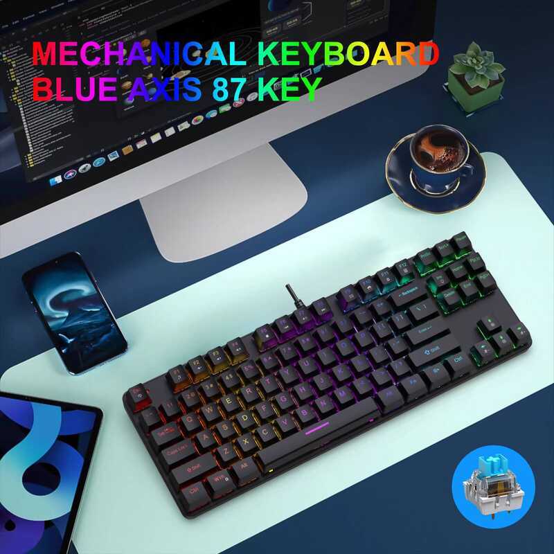 Bàn Phím Cơ K87 Trục Xanh Trục Đỏ Trục Nâu Trục Đen Trục Keycap Ban Đầu Bàn Phím Chơi Game RGB