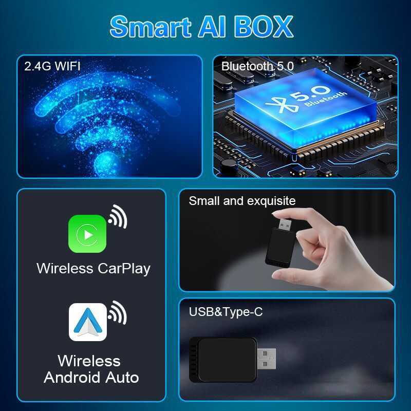 Plug and Play Car CarPy Bộ chuyển đổi không dây Màn hình điều khiển trung tâm ô tô Màn hình chiếu Hộ