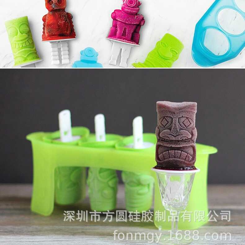 Sáng Tạo Khuôn Làm Kem Zombie Tượng Zombie Zombie Khuôn Hộ Gia Đình Tự Chế Frozen Popsicle Kem Mẫu