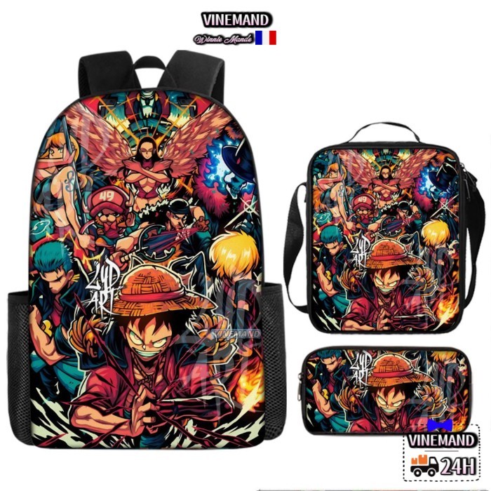 One Piece Luffy Ba Lô Đi Học Zoro Ba Lô Học Sinh Ba Lô One Piece Túi Đeo Vai Bút Bộ