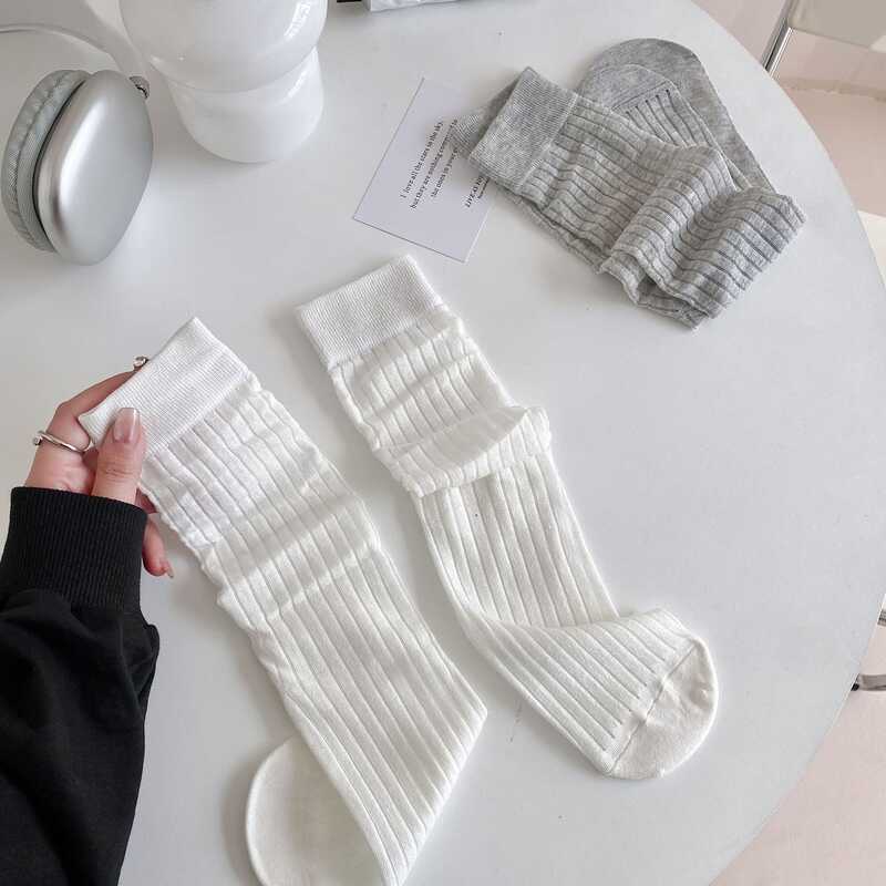 Ánh Sáng Sang Trọng Sàn Diễn Phong Cách Mùa Hè Rỗng Màu Trơn Mỏng Phong Cách Giữa Ống Tất Cọc Tất Ph