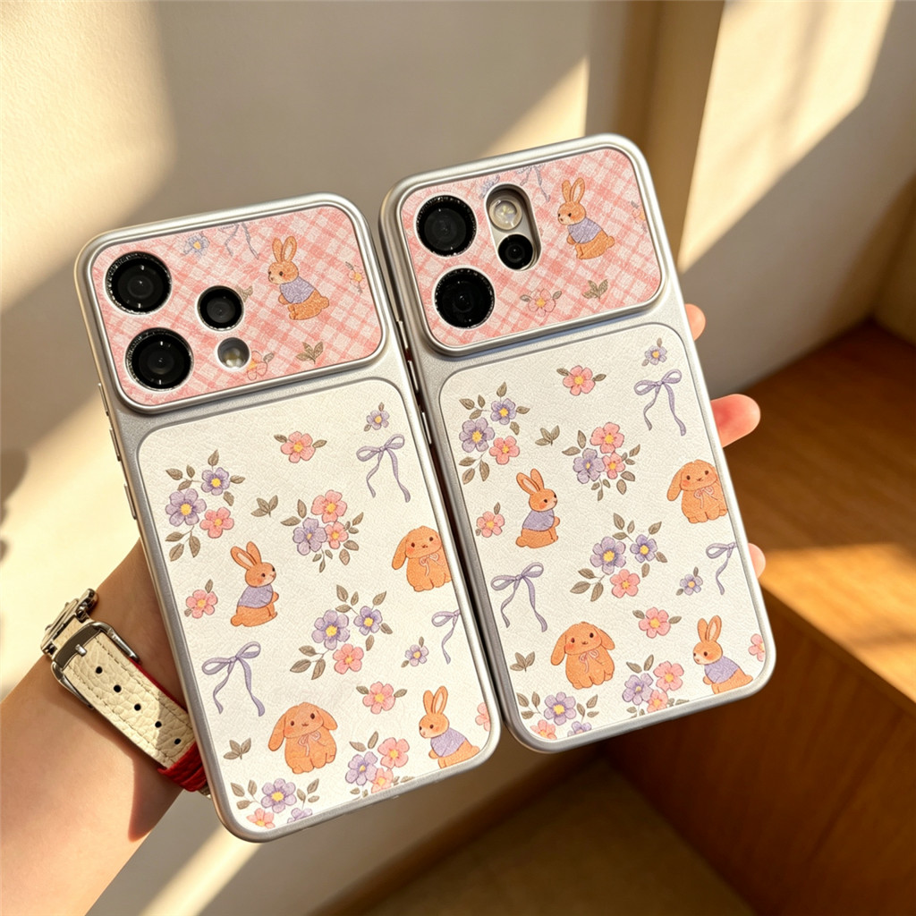 Ốp Điện Thoại Cho OPPO A60 A95 A79 A92 A55 A40M Hoa Kẻ Sọc Thỏ Dễ Thương In Nơ Tím Vỏ Bảo Vệ Thẩm Mỹ