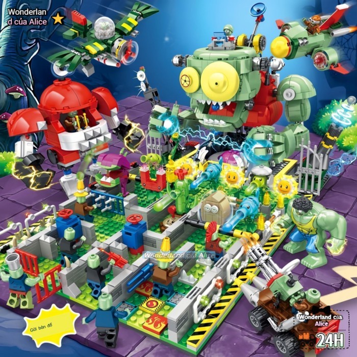 Tương thích với khối xây dựng L/G Plants vs. Zombies 2 đồ chơi lắp ráp lực lượng cậu bé 6 câu đố tr