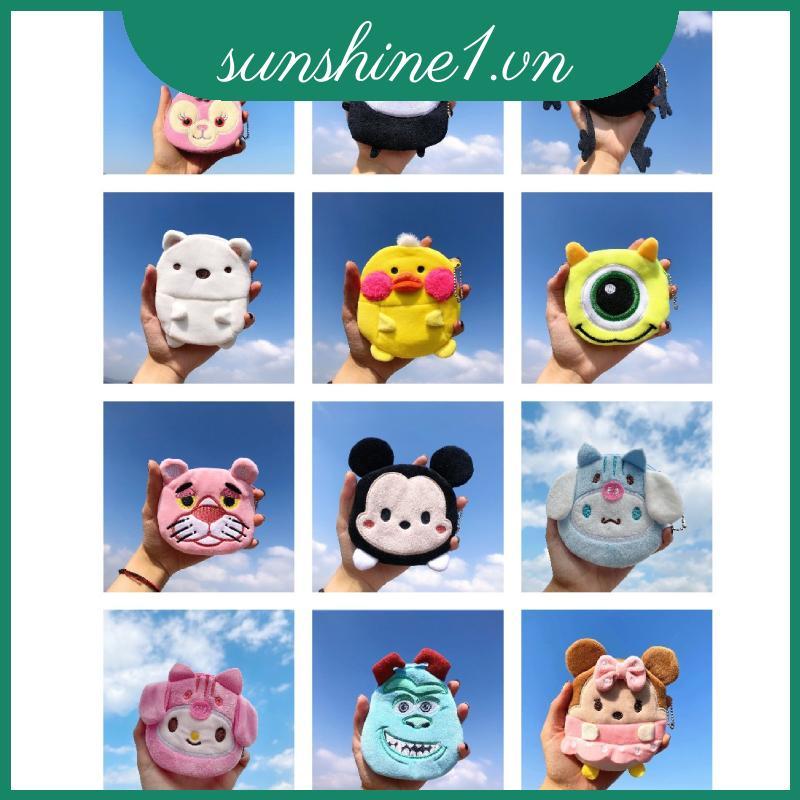 New Disney Sanrio Mini Coin bag plush Peripheral Plush Cartoon Cute Animal Coin Purse Accessories gi