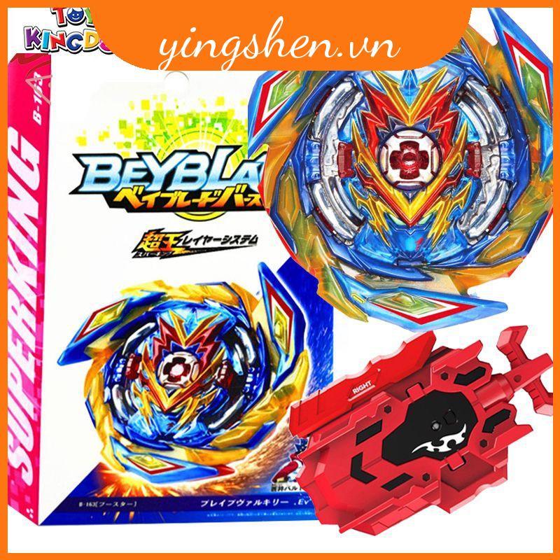 Bộ đồ chơi con quay hồi chuyển Flame Super King Booster B163 Brave Valkyrie có đai cao su và bệ phón