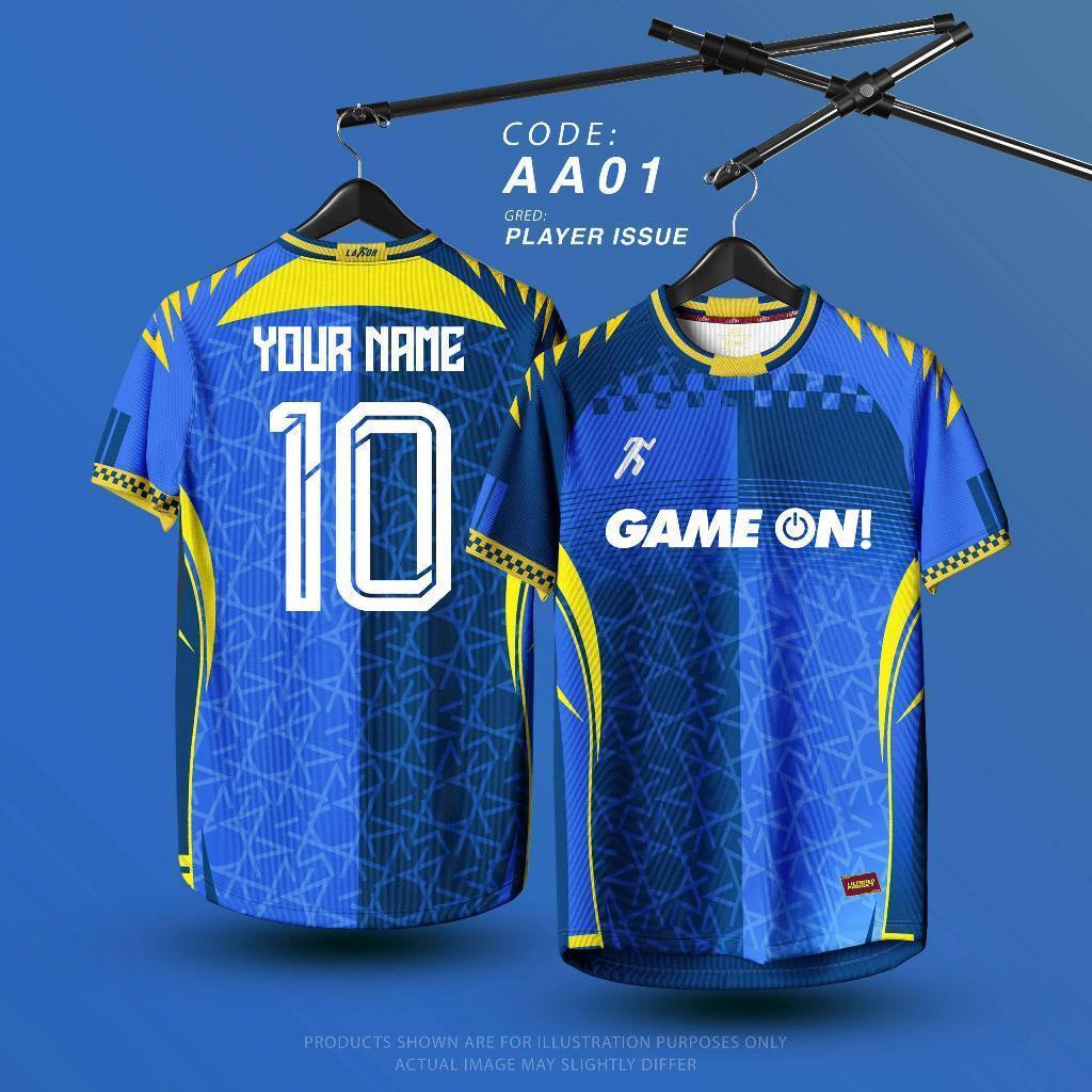 Jersi Lakoh Code AA Jersey Tên tùy chỉnh Đội Jersi Tùy chỉnh Nama Saiz Dewasa Dry-Fit Player Issue Á