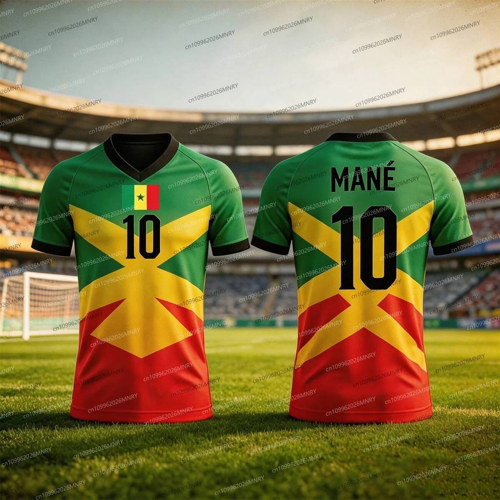 25 / 26 Senegal MANÉ Jersey Mùa Hè Nam Jersey Thể Thao Huấn Luyện Đồng Phục Jersey Thoáng Khí Nhanh 