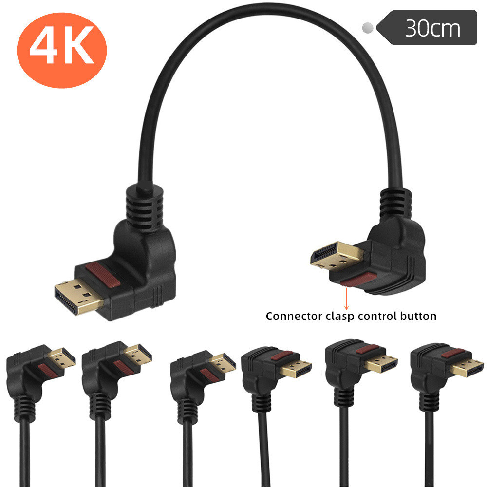 Cáp DP khuỷu tay 90 độ mạ vàng 4K Cáp HD Cáp DisplayPort DP sang DP Cáp chuyển đổi
