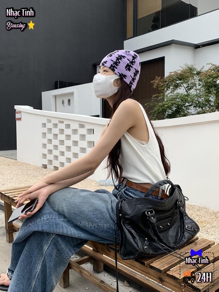 『CUPON』Paris Đinh Tán Xe Máy Túi ABG Hot Girl Túi Cao Cấp Công Suất Lớn Thường Ngày Đeo Vai Đa Năng