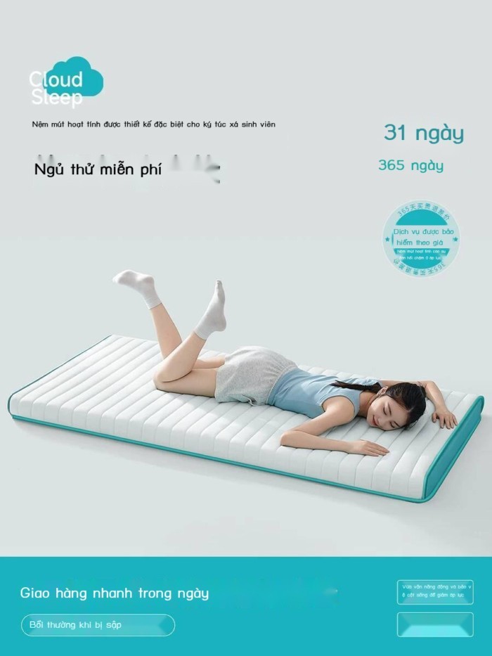 Nệm cao su non ký túc xá, kích thước đơn 90x190, đệm mút mềm dày dặn, nệm đặc biệt dành cho học sin