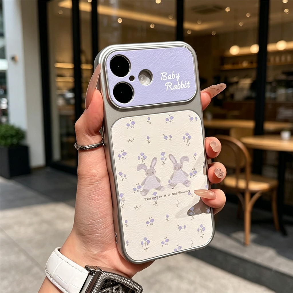 Ốp Điện Thoại Bảo Vệ Thẩm Mỹ Thỏ Hoa Tím Nhỏ Tối Giản Cho Bé GáiFor OPPO A60 A95 A79 A92 A55 A40M