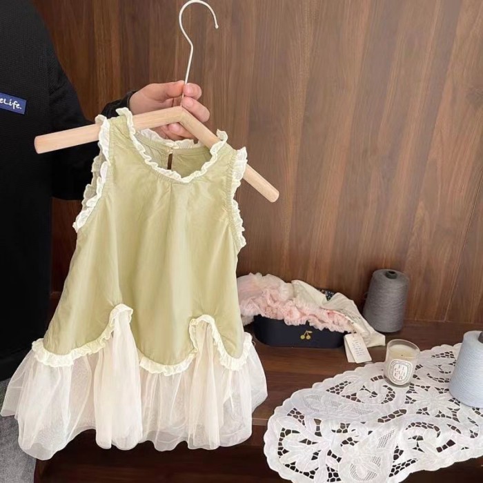 Korean Children's Clothing Girl's Mermaid Skirt Lace Splicing Design Princess Skirt Baby Girl