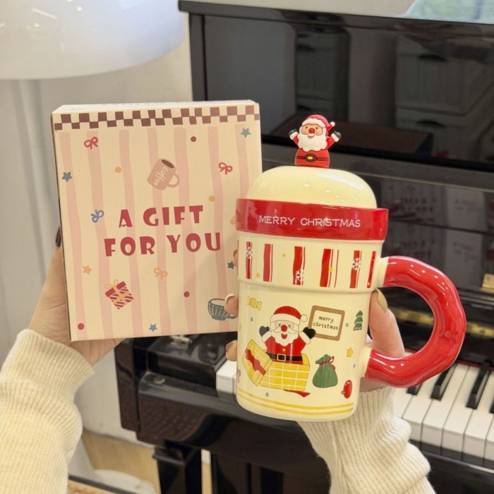 Christmas Gift Mug, Creative And Cute, High-looking Ceramic Water Cup, Souvenir Gift For Girls And