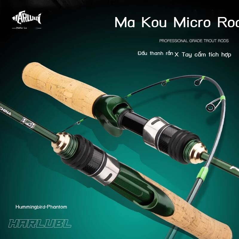 Cần Makou Rod UL siêu mềm, vi mô Phantom Stream, carbon sọc trắng, thẳng, cần câu tay cầm súng